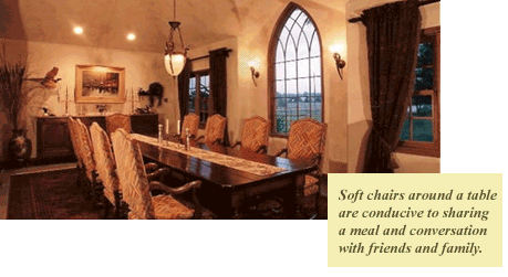 A comfortable table & chairs invites conversation